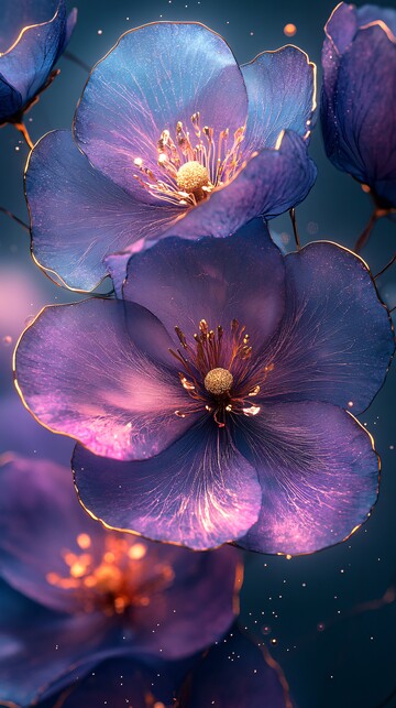 酒墨金边花卉细节3