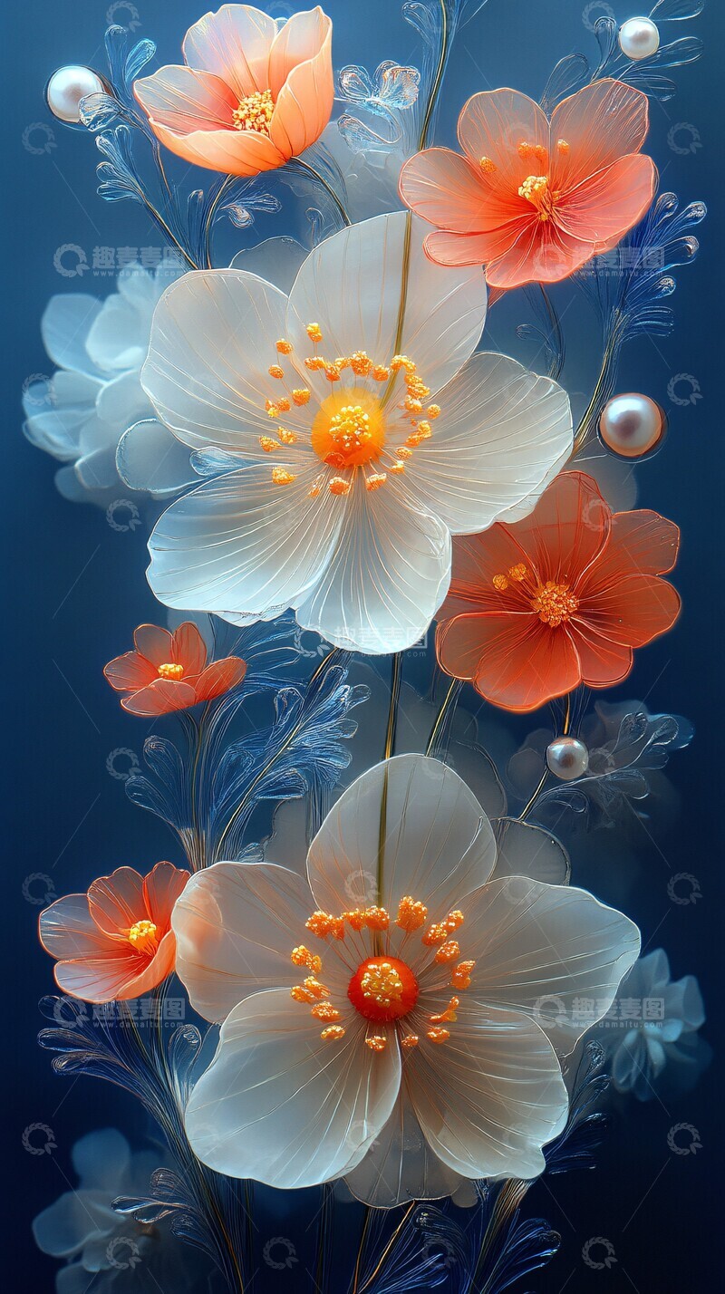 高清大图下载【趣麦麦图】珍珠元素艺术插画2