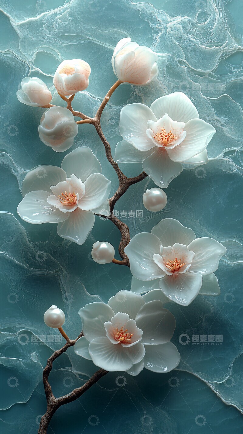 高清大图下载【趣麦麦图】玉雕兰花云纹图2