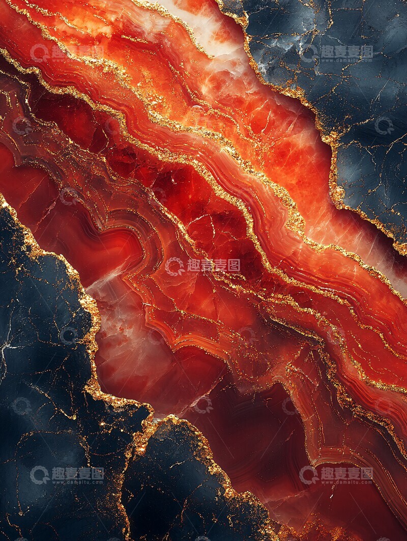 高清大图下载【趣麦麦图】红玛瑙金纹理图3
