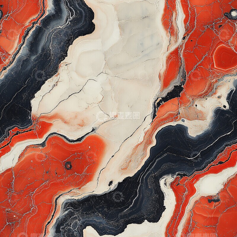 高清大图下载【趣麦麦图】白红黑大理石纹理2