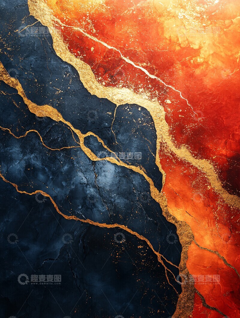 高清大图下载【趣麦麦图】红色金属液体纹理2