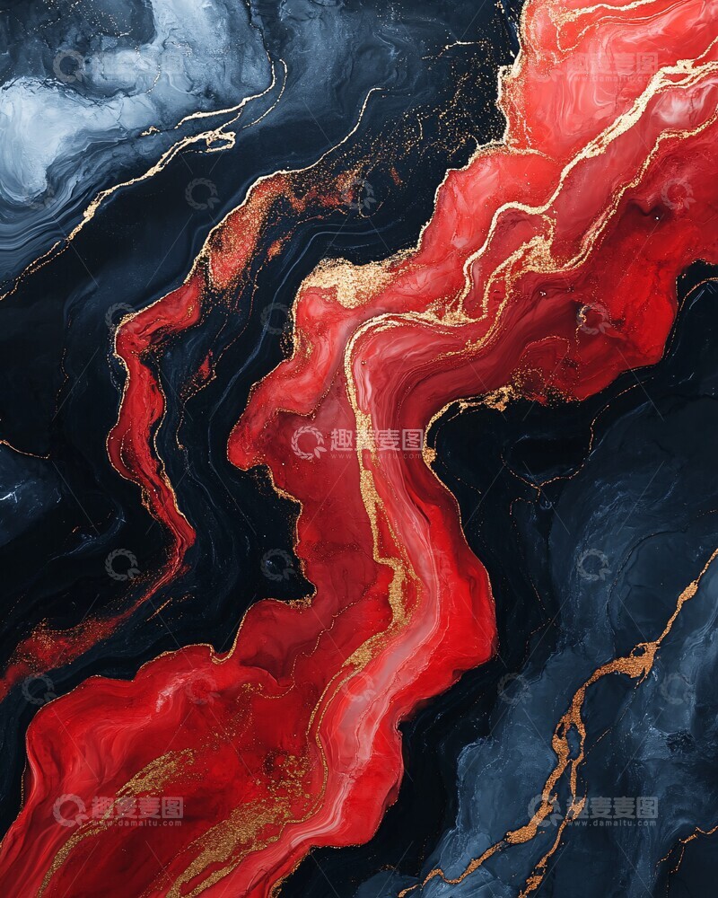 高清大图下载【趣麦麦图】红墨黑纹背景3