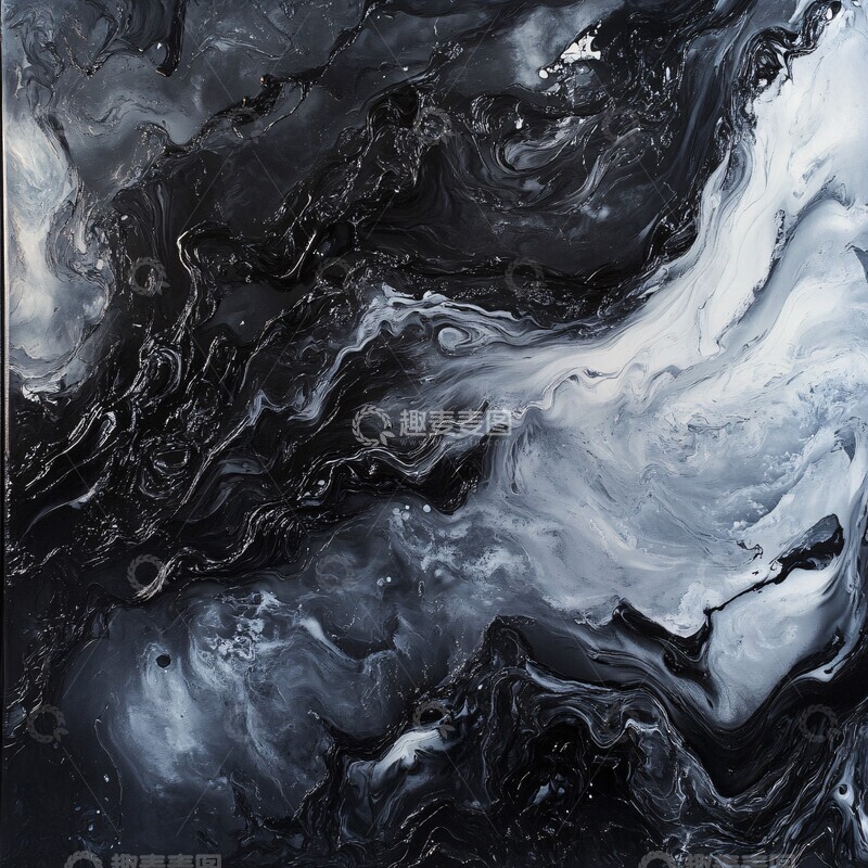 高清大图下载【趣麦麦图】极致简约黑色流线2