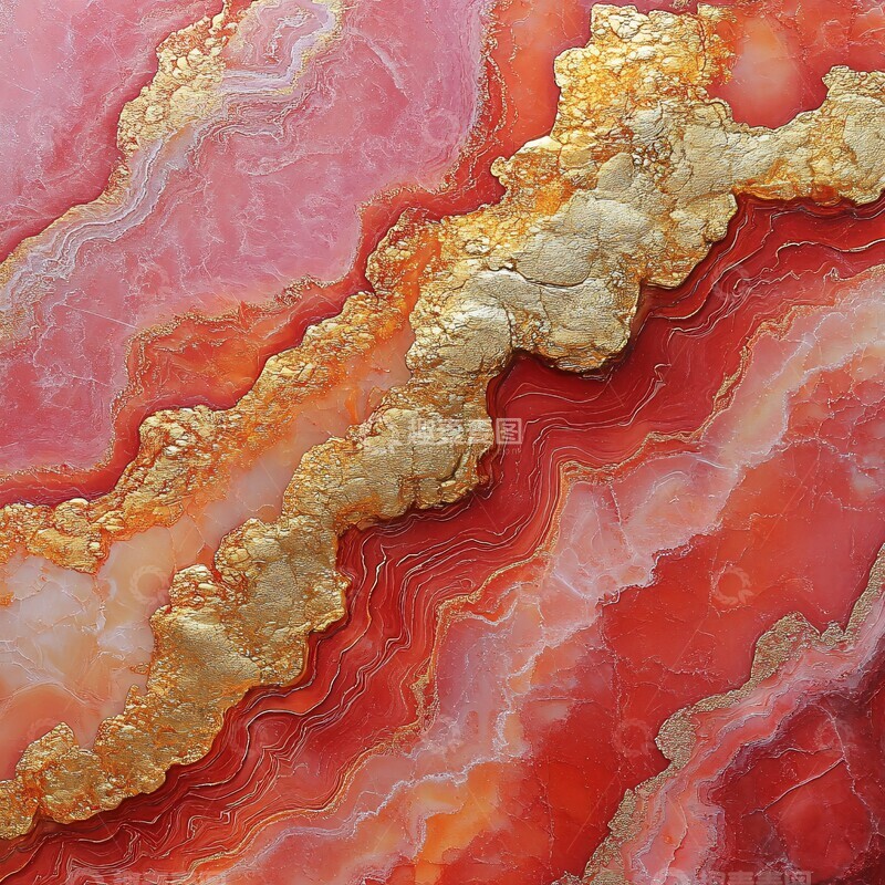 高清大图下载【趣麦麦图】红金水染大理石纹3