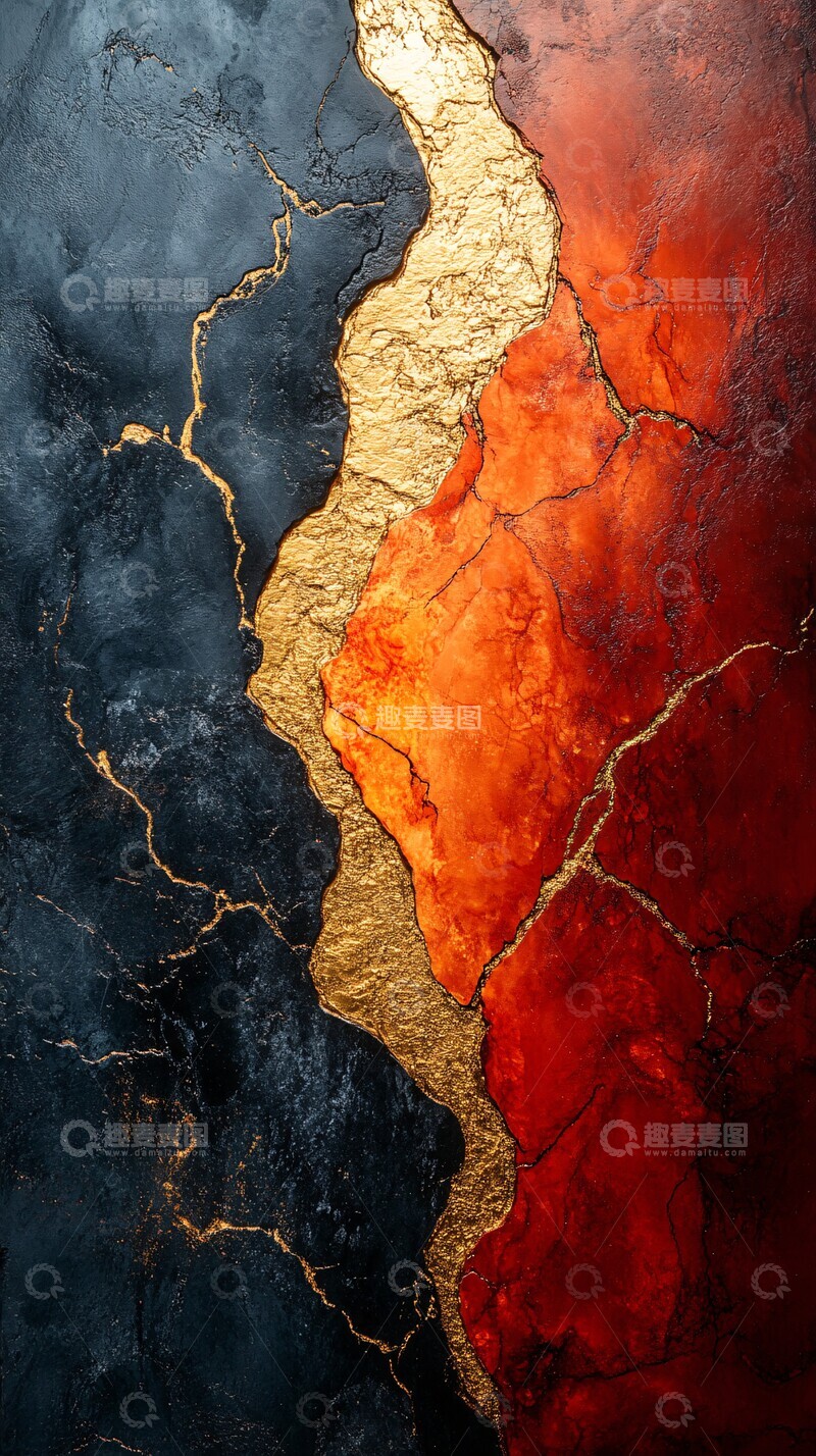 高清大图下载【趣麦麦图】红黑金垂直半分3