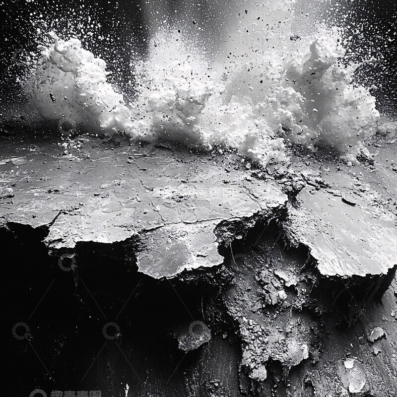 高清大图下载【趣麦麦图】火山岩浆腐蚀金属1