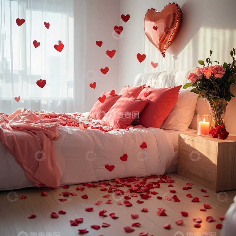 高清大图下载【趣麦麦图】情人节卧室装饰3