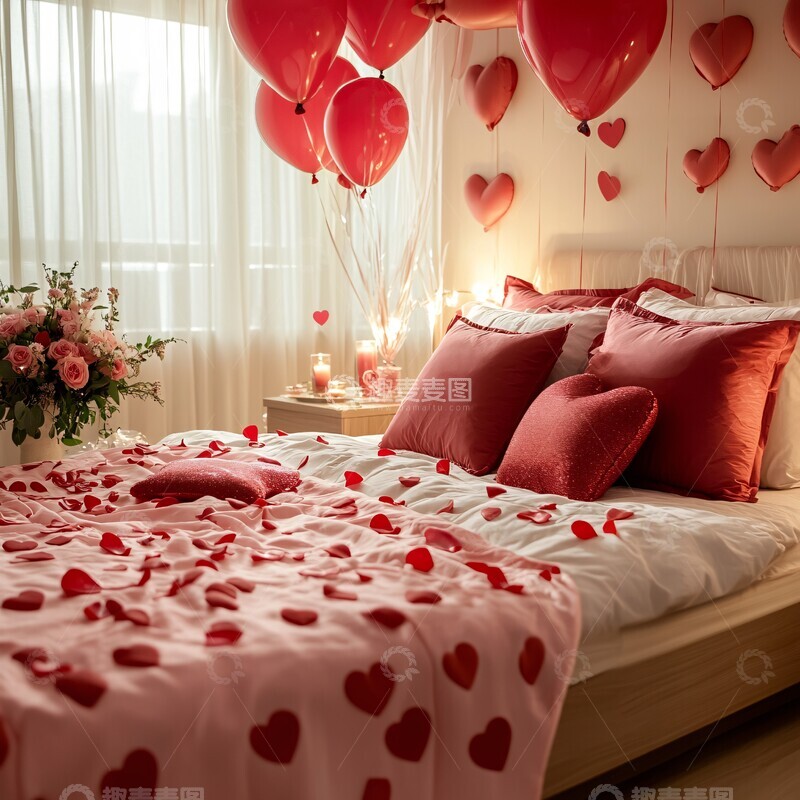 高清大图下载【趣麦麦图】情人节卧室装饰2
