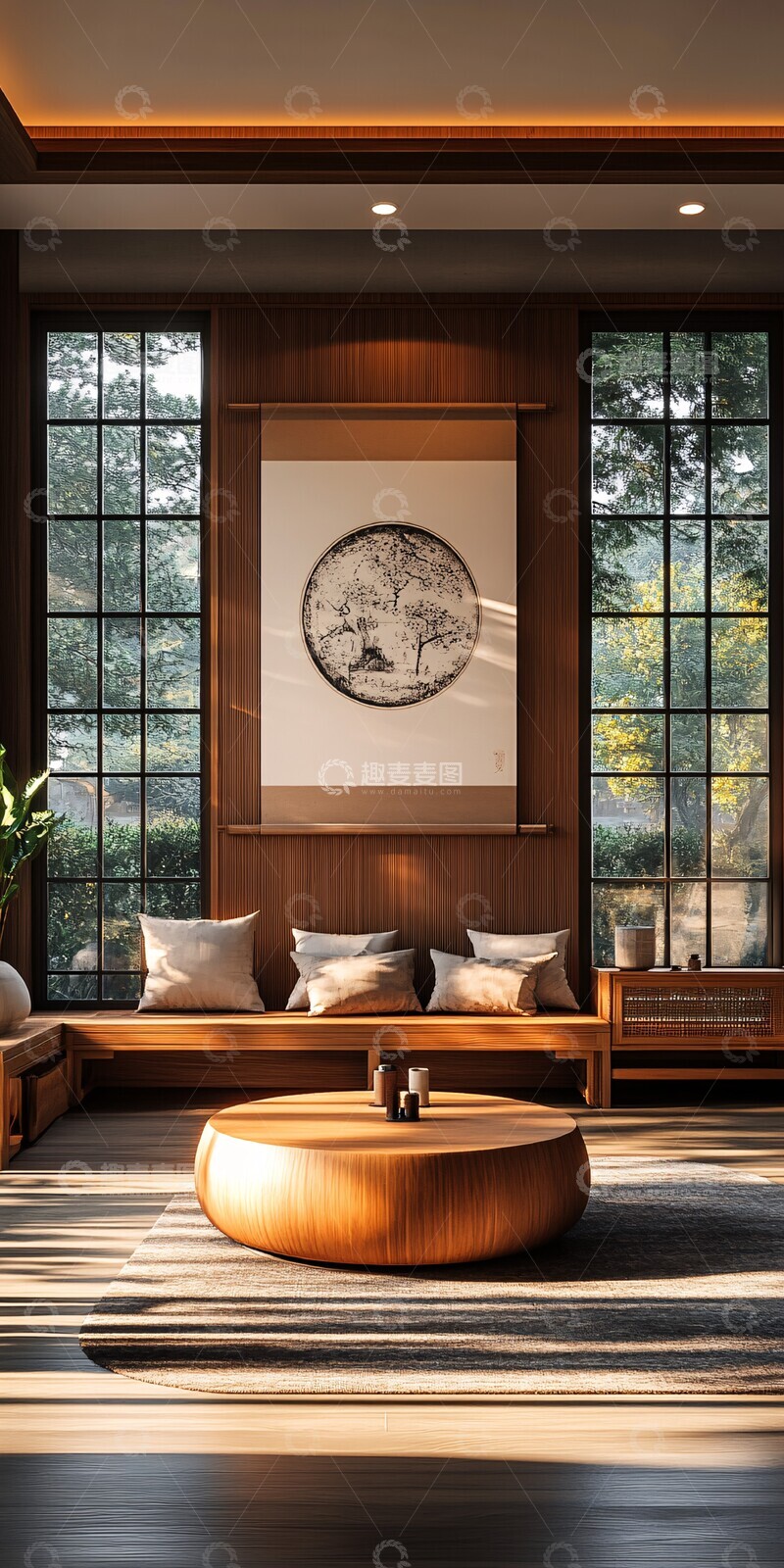 高清大图下载【趣麦麦图】中式客厅设计2