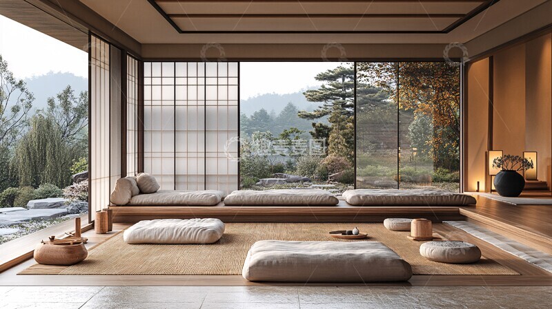 高清大图下载【趣麦麦图】-玻璃层次与木元素3