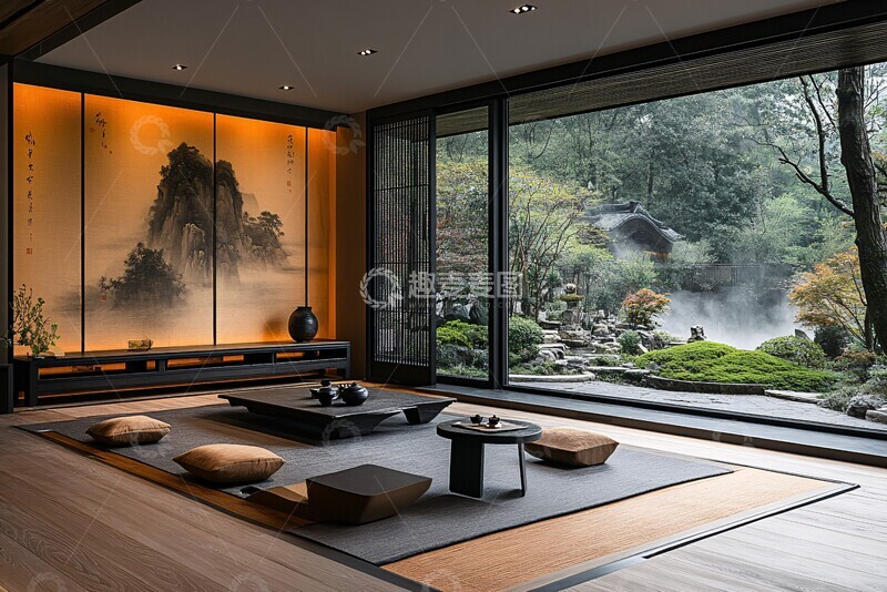 高清大图下载【趣麦麦图】古屏茶室空间3