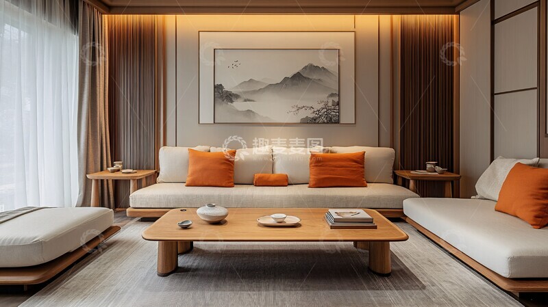 高清大图下载【趣麦麦图】浅色墙面简约客厅3