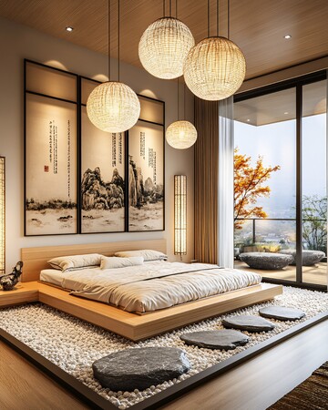 现代中式卧室设计2