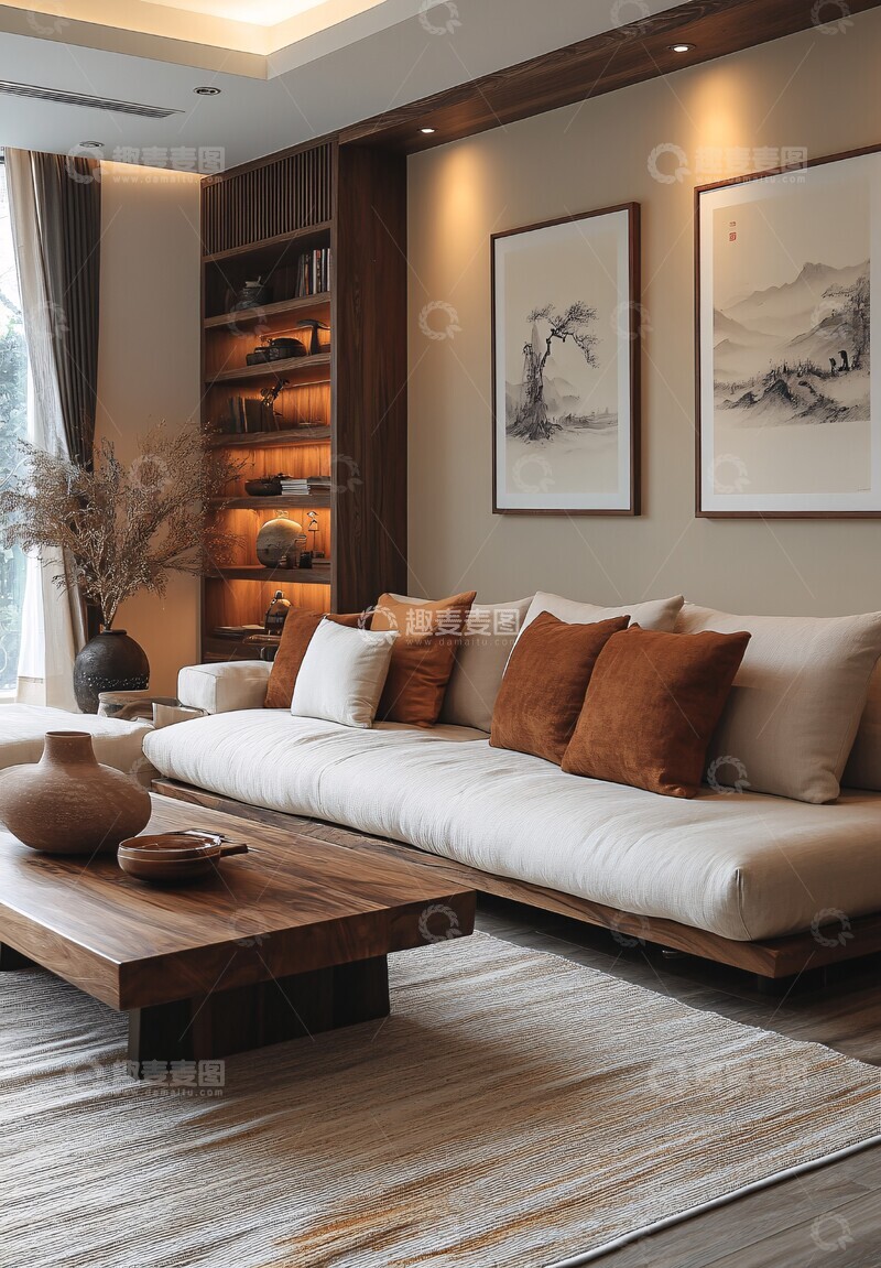 高清大图下载【趣麦麦图】中式简约客厅3
