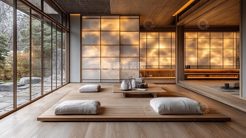 高清大图下载【趣麦麦图】-玻璃层次与木元素2