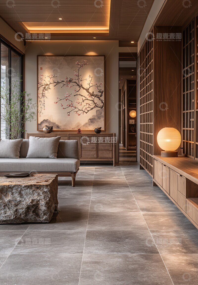 高清大图下载【趣麦麦图】灰砖中式走廊2