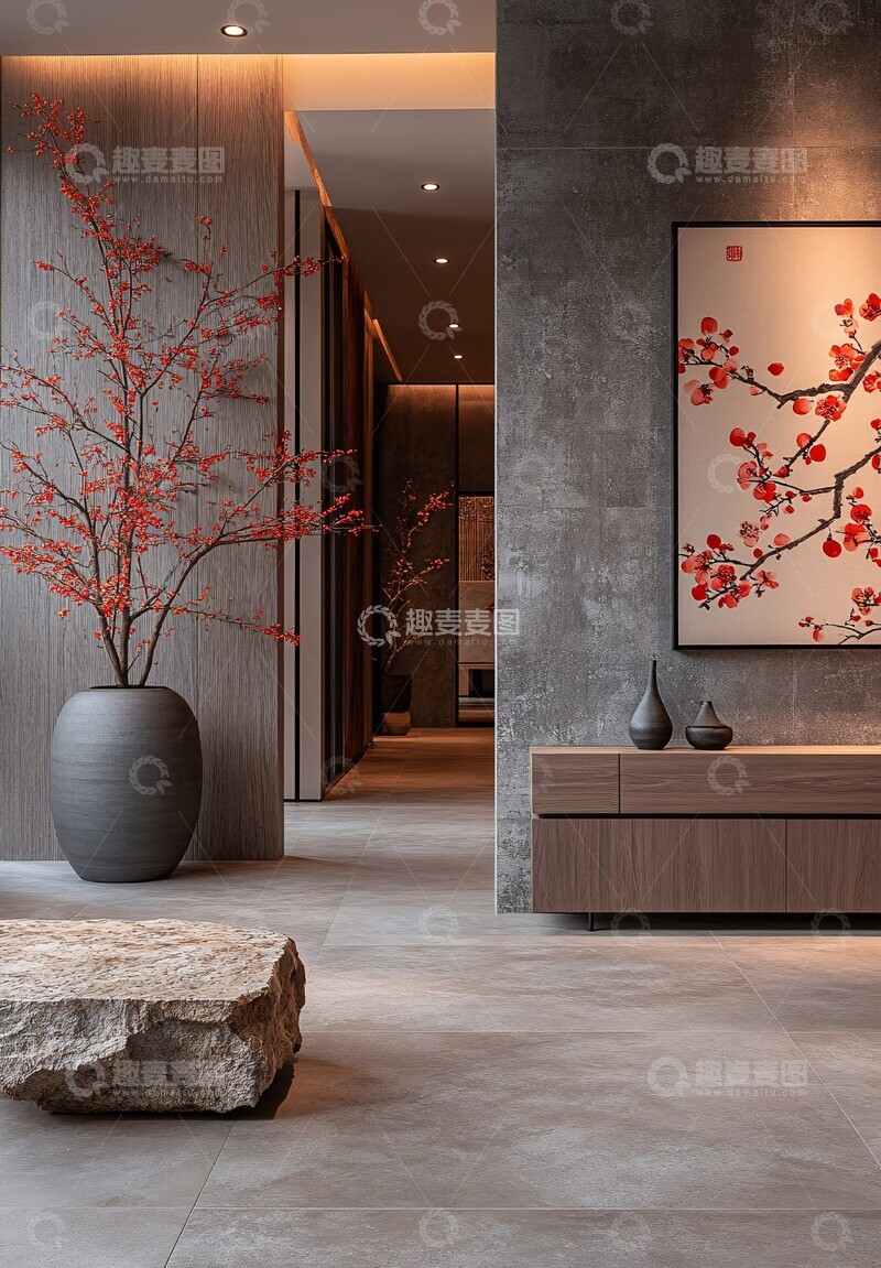 高清大图下载【趣麦麦图】灰砖中式走廊3