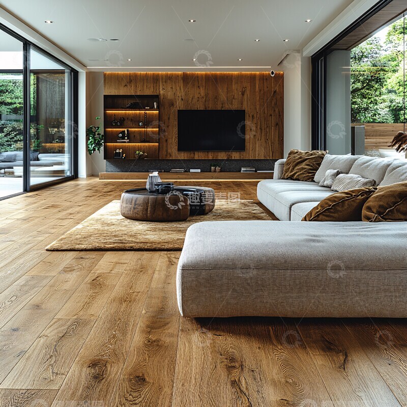 高清大图下载【趣麦麦图】木地板客厅电视家具3