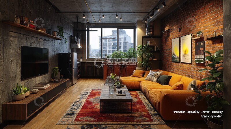 高清大图下载【趣麦麦图】交叉过道客厅设计1