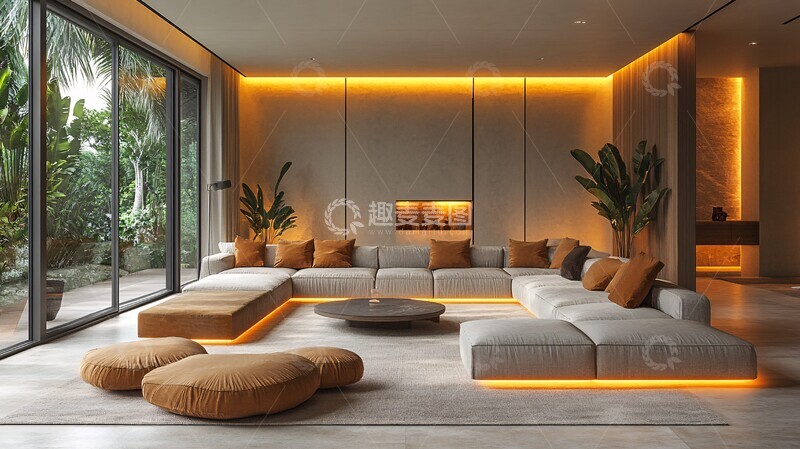 高清大图下载【趣麦麦图】舒适客厅软光沙发2