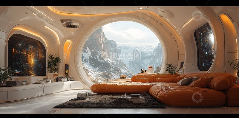 高清大图下载【趣麦麦图】科技风格客厅