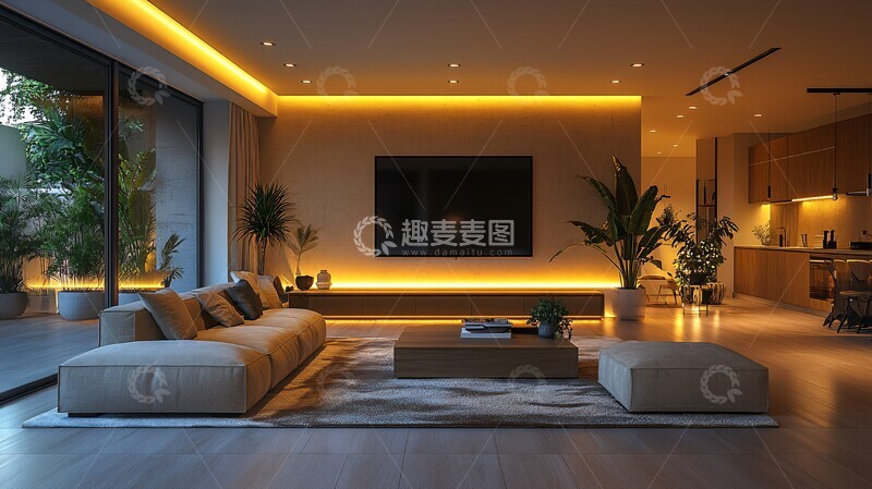 高清大图下载【趣麦麦图】现代客厅设计3