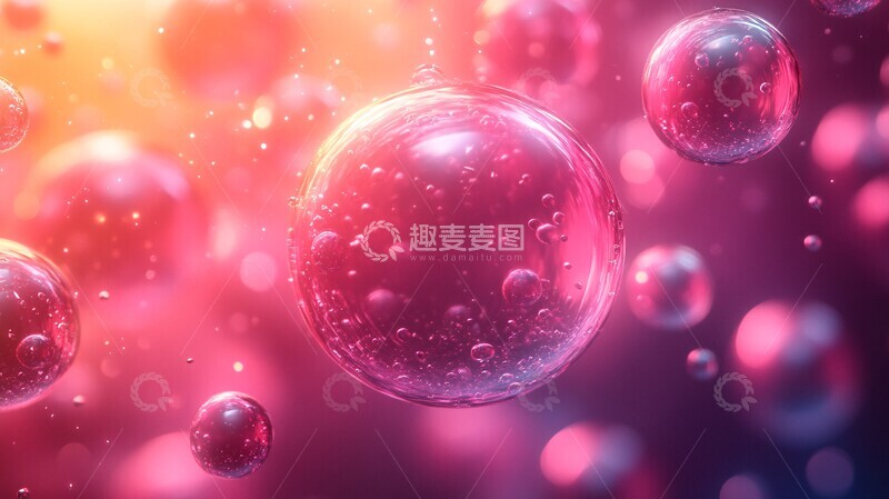 高清大图下载【趣麦麦图】彩色几何悬浮球体3