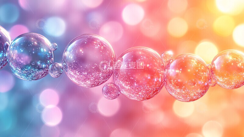 高清大图下载【趣麦麦图】彩虹透明球体图案3