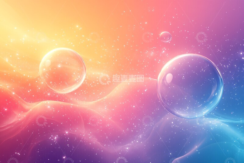 高清大图下载【趣麦麦图】三泡渐变色背景3