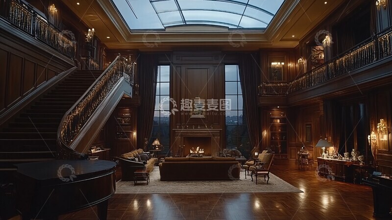 高清大图下载【趣麦麦图】超大客厅雨天实拍2