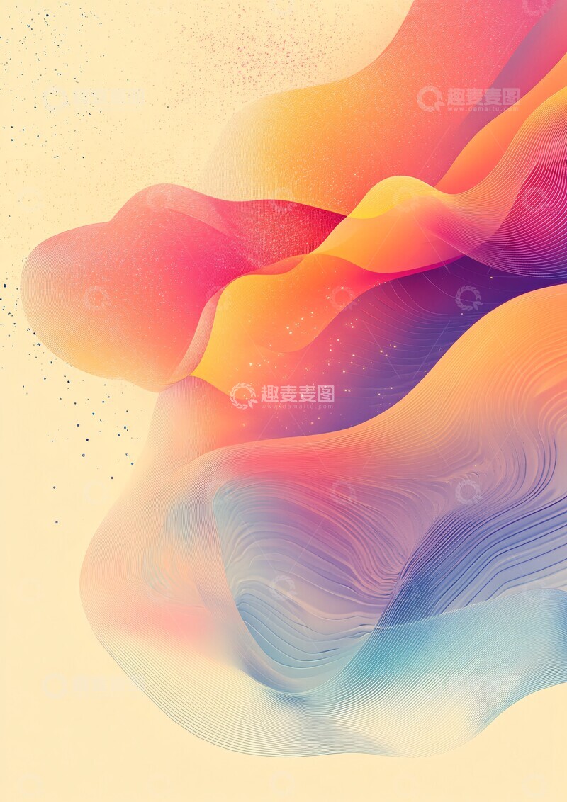 高清大图下载【趣麦麦图】几何波浪渐变背景2