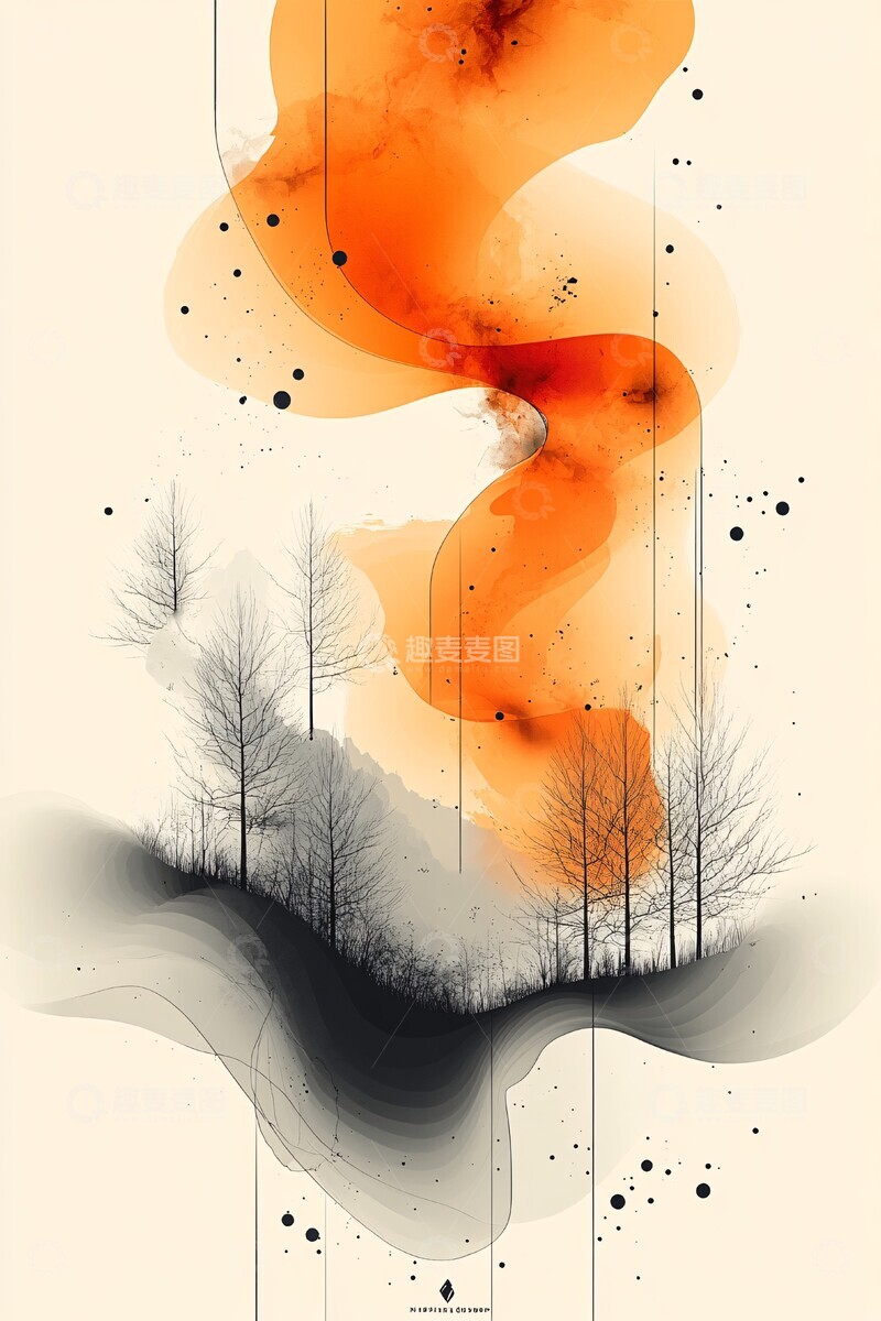高清大图下载【趣麦麦图】简约橙色背景图3