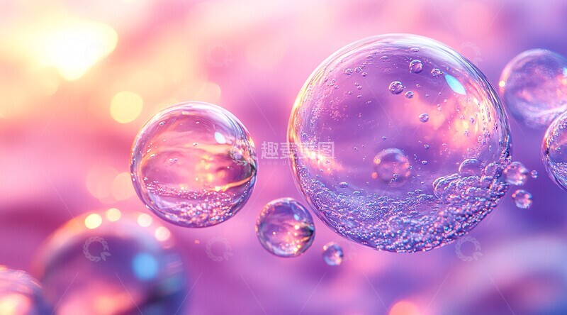 高清大图下载【趣麦麦图】紫色背景气泡2