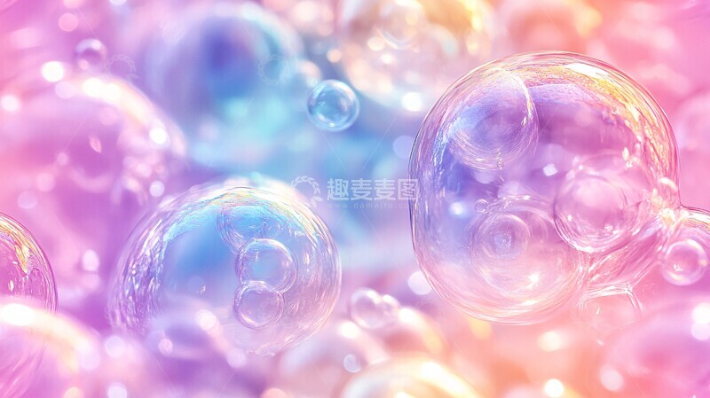 高清大图下载【趣麦麦图】彩色泡泡特写3