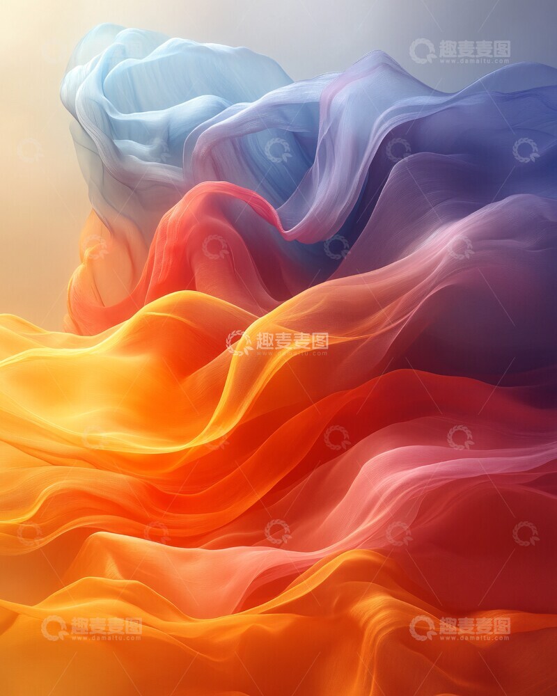 高清大图下载【趣麦麦图】波浪色彩白底图3