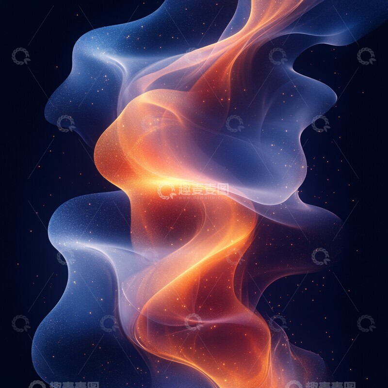 高清大图下载【趣麦麦图】蓝色橙色气流渐变2