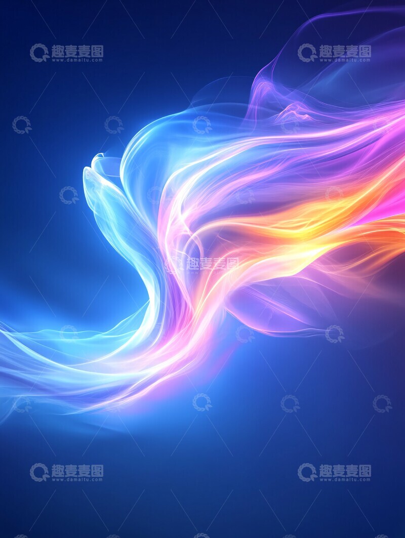 高清大图下载【趣麦麦图】蓝色波浪曲线3