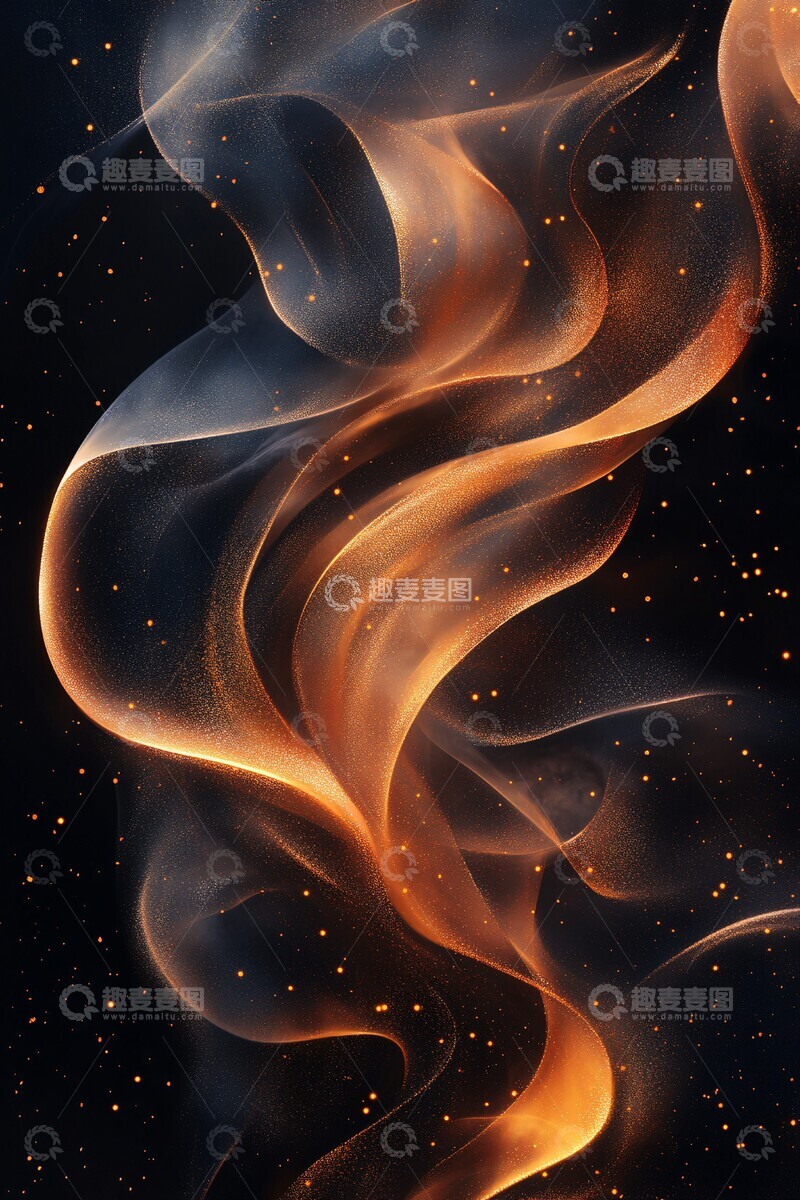 高清大图下载【趣麦麦图】金黑飘带流线设计3