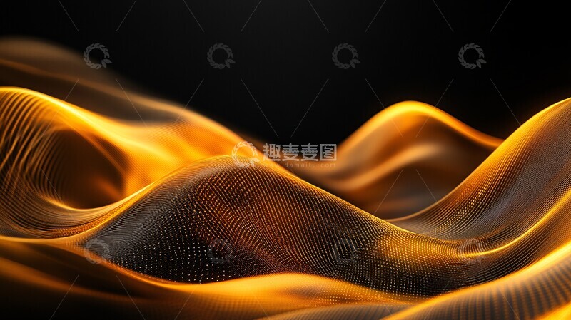 高清大图下载【趣麦麦图】金色曲线流线设计3
