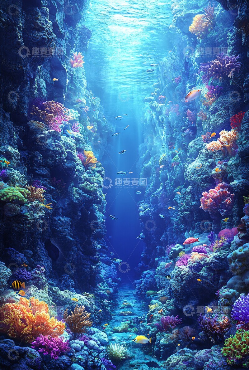 高清大图下载【趣麦麦图】海底峡谷生机3