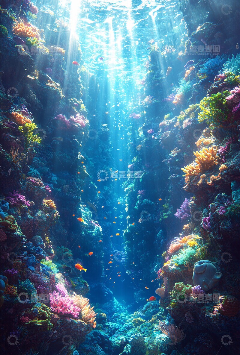 高清大图下载【趣麦麦图】海底峡谷生机2