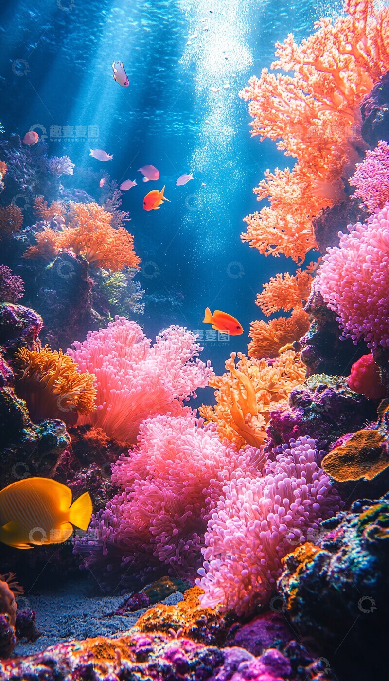 高清大图下载【趣麦麦图】海底珊瑚鱼群10
