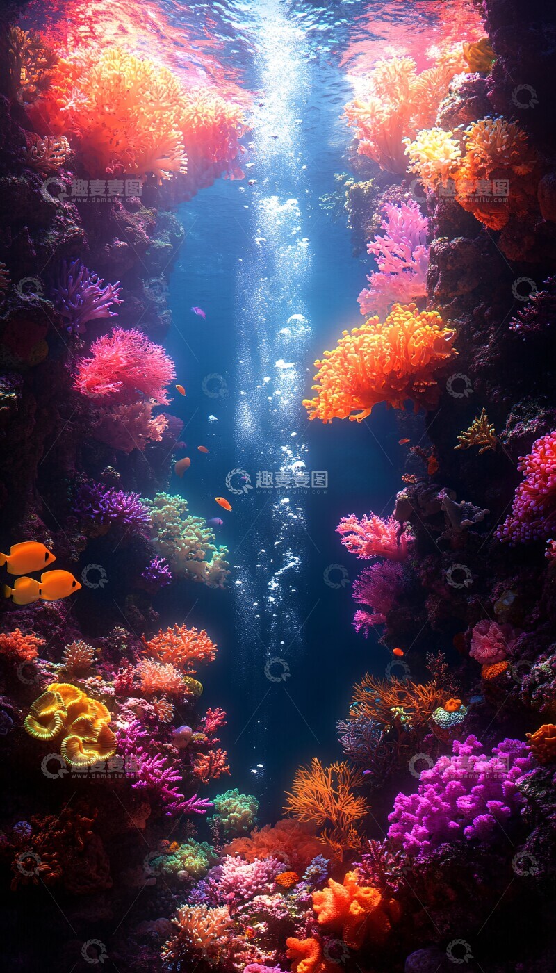 高清大图下载【趣麦麦图】海底珊瑚鱼群11