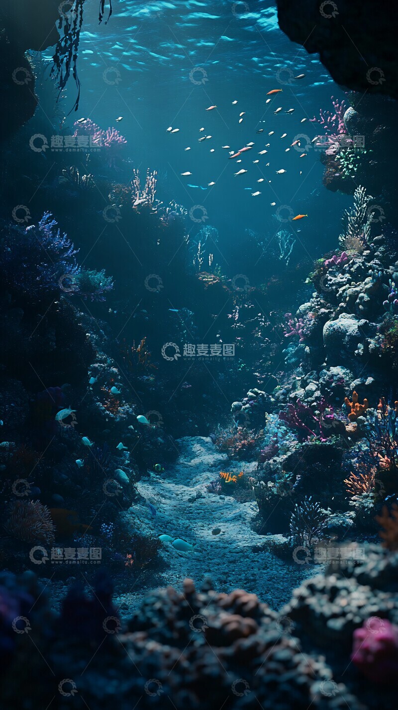 高清大图下载【趣麦麦图】珊瑚礁鱼群珊瑚鱼群水下3