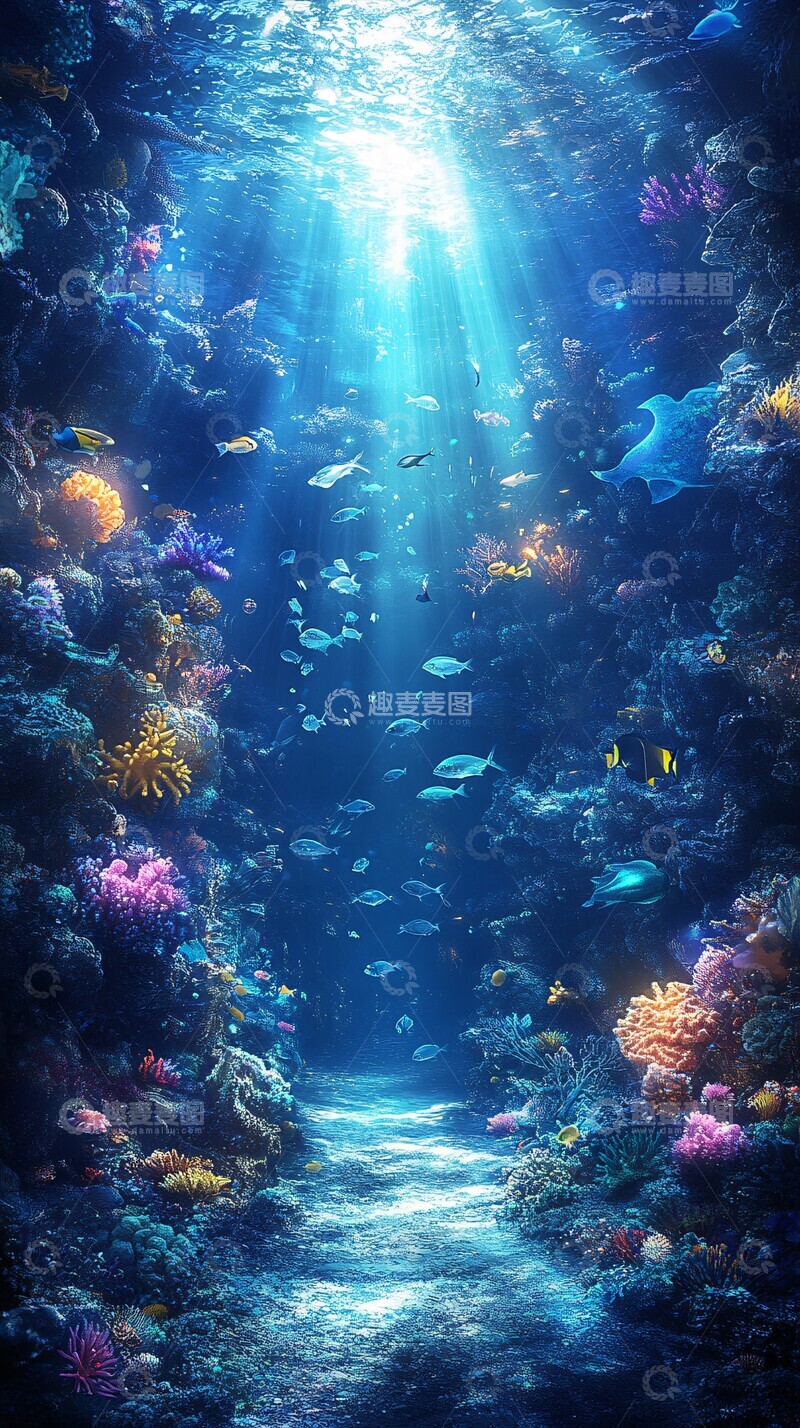 高清大图下载【趣麦麦图】深海小鱼与美人鱼3
