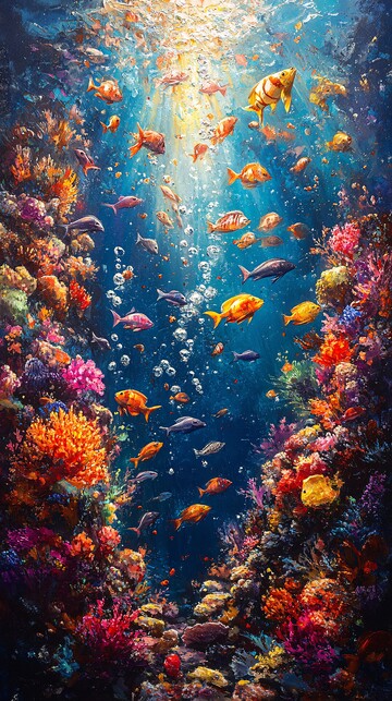 珊瑚礁鱼群珊瑚章鱼海洋3