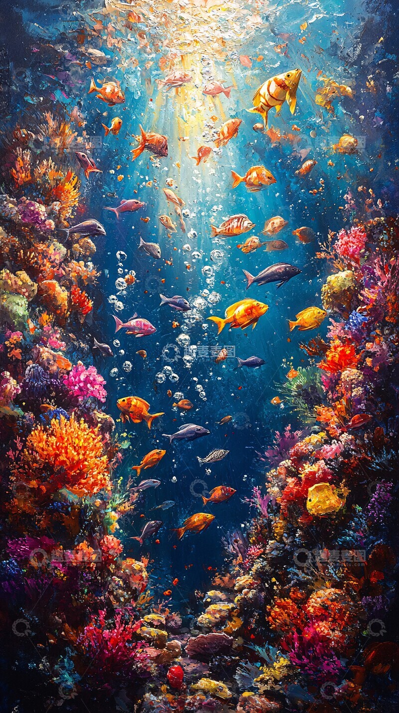 高清大图下载【趣麦麦图】珊瑚礁鱼群珊瑚章鱼海洋3