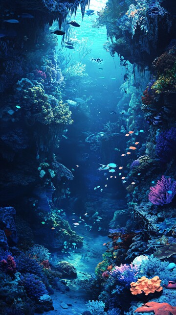 珊瑚礁鱼群珊瑚鱼群水下