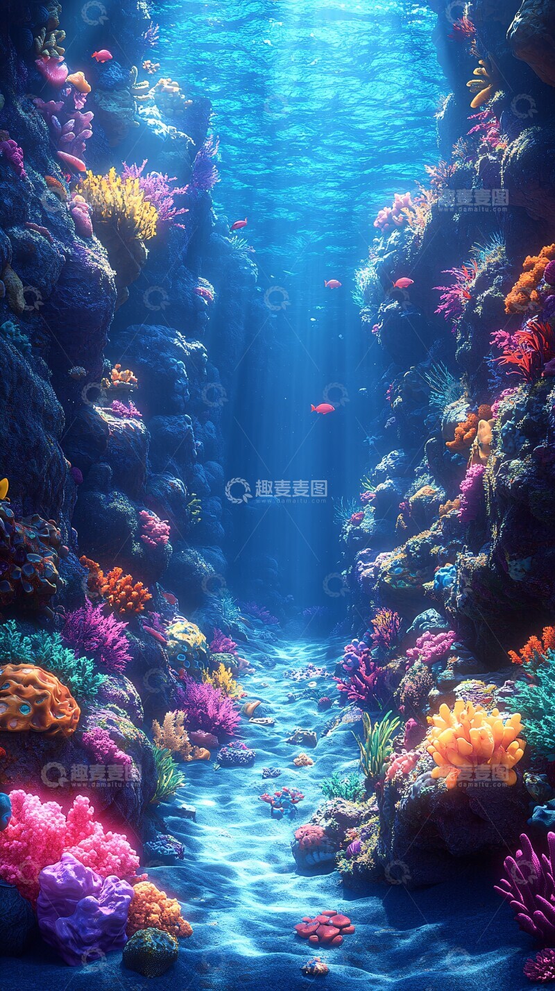 高清大图下载【趣麦麦图】海底背景海底背景色彩2